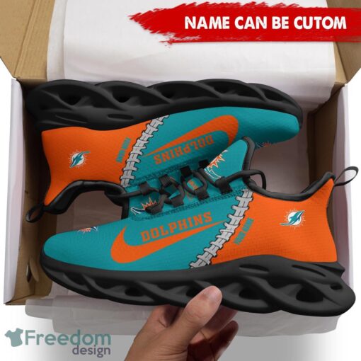 Miami Dolphins Custom Name Limited Max Soul Shoes Sneakers For Sports Fans Gift Product Photo 2