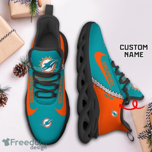 Miami Dolphins Custom Name Limited Max Soul Shoes Sneakers For Sports Fans Gift Product Photo 3