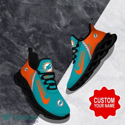 Miami Dolphins Custom Name Limited Max Soul Shoes Sneakers For Sports Fans Gift Product Photo 1