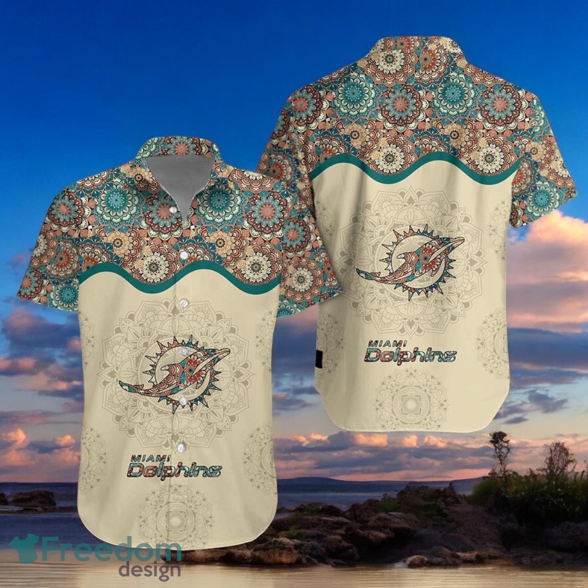 Miami Dolphins Hawaiian Shirt Custom Name Special Gift For Men And image Miami Dolphins Hawaiian Shirt Custom Name Special Gift For Men And Product Photo 1