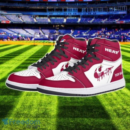 Miami Heat Air Jordan 1 Shoes Sport Hightop Sneakers For Men And Women Custom Name Product Photo 2