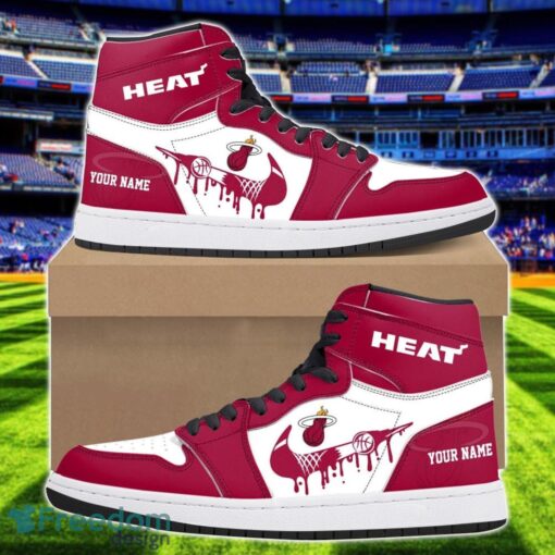 Miami Heat Air Jordan 1 Shoes Sport Hightop Sneakers For Men And Women Custom Name Product Photo 1