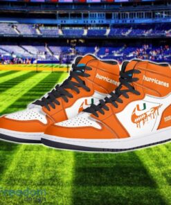 Miami Hurricanes Air Jordan 1 Shoes Sport Hightop Sneakers For Men And Women Custom Name Product Photo 2