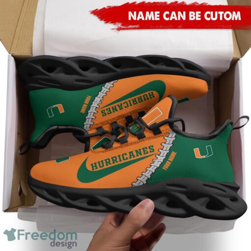 Miami Hurricanes Custom Name Limited Max Soul Shoes Sneakers For Sports Fans Gift Product Photo 2