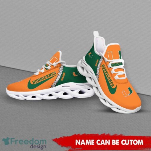 Miami Hurricanes Custom Name Limited Max Soul Shoes Sneakers For Sports Fans Gift Product Photo 4