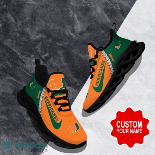 Miami Hurricanes Custom Name Limited Max Soul Shoes Sneakers For Sports Fans Gift Product Photo 1