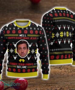 Michael Scott Christmas Party Invitations Jesus Sorry Ugly Christmas Sweater Holiday Gift