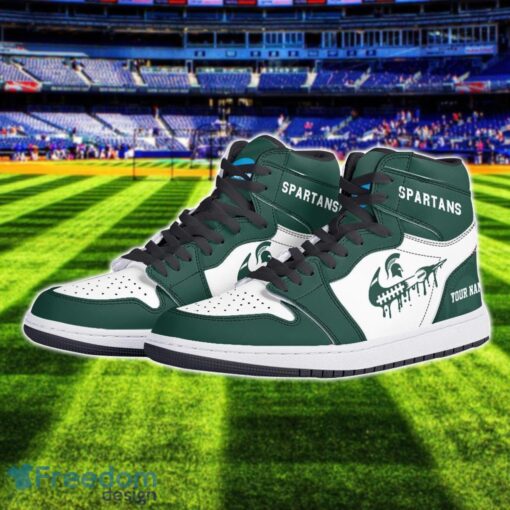 Michigan State Spartans Air Jordan 1 Shoes Sport Hightop Sneakers For Men And Women Custom Name Product Photo 2