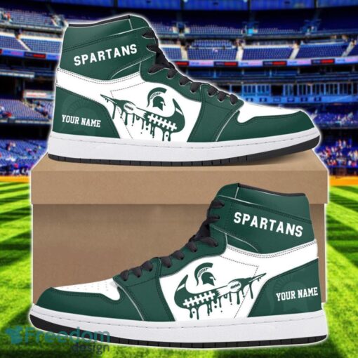 Michigan State Spartans Air Jordan 1 Shoes Sport Hightop Sneakers For Men And Women Custom Name Product Photo 1