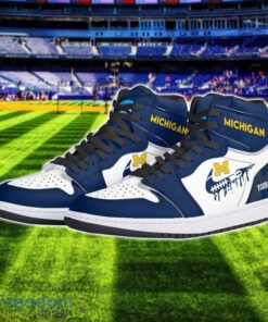 Michigan Wolverines Air Jordan 1 Shoes Sport Hightop Sneakers For Men And Women Custom Name Product Photo 2