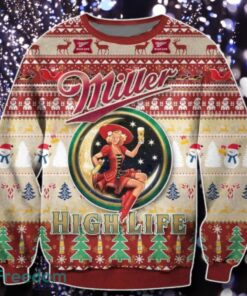 Miller Highlife Ugly Sweater Unique Gift Beer Drinking Christmas Limited
