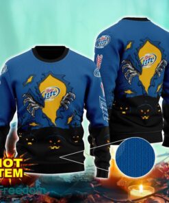 Miller Lite Scary Night Halloween Hand Pull Out Halloween 3D Sweater For Men and Women