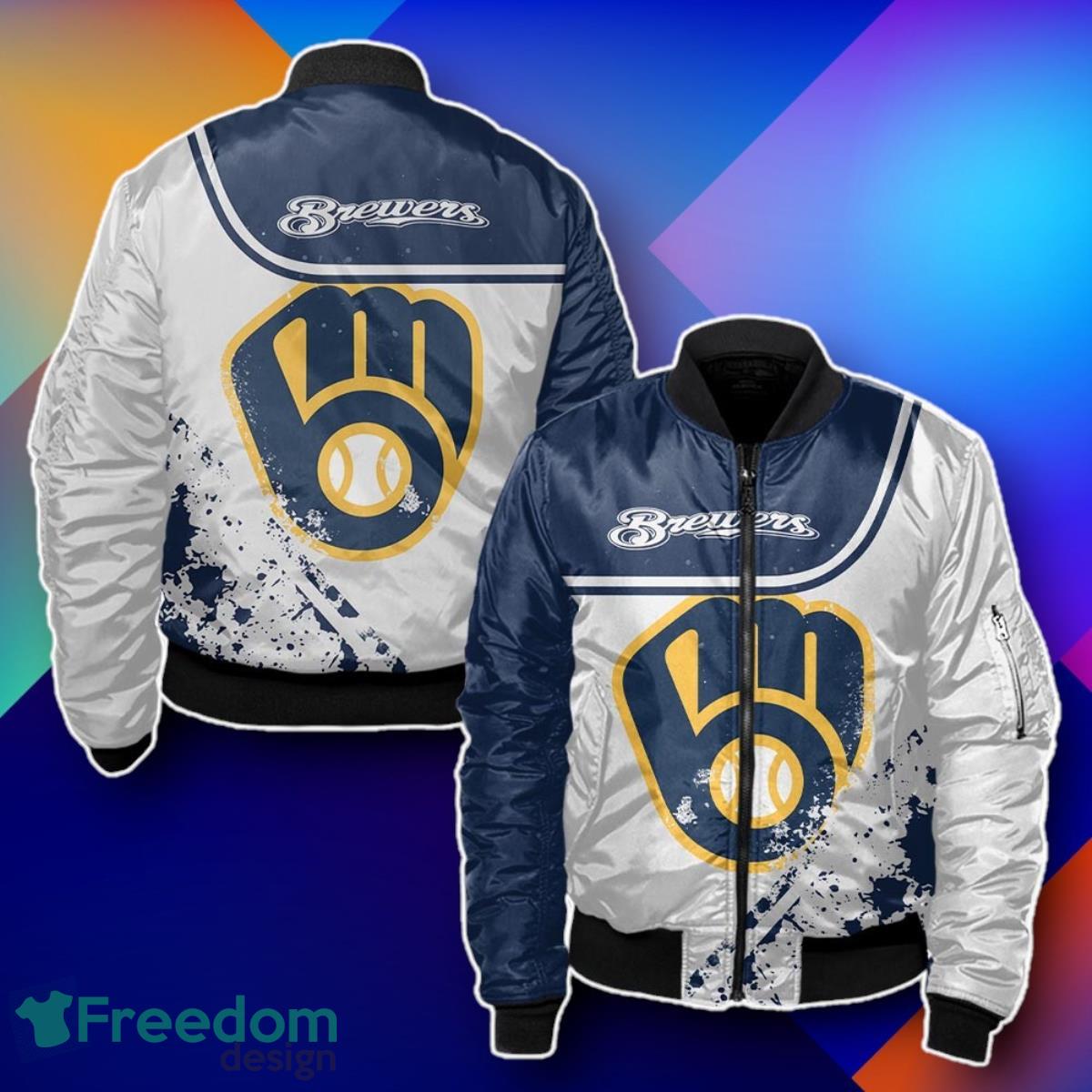 Milwaukee Brewers Bomber 3D Special Gift For Men And Women image Milwaukee Brewers Bomber 3D Special Gift For Men And Women Product Photo 1