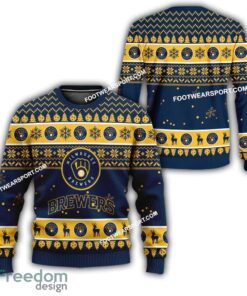 Milwaukee Brewers Logo Pattern Ugly Christmas Sweater For Fans