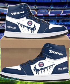 Minnesota Twins Air Jordan 1 Shoes Sport Hightop Sneakers For Men And Women Custom Name Product Photo 1