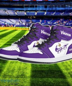 Minnesota Vikings Air Jordan 1 Shoes Sport Hightop Sneakers For Men And Women Custom Name Product Photo 2