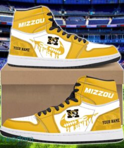 Missouri Tigers Air Jordan 1 Shoes Sport Hightop Sneakers For Men And Women Custom Name