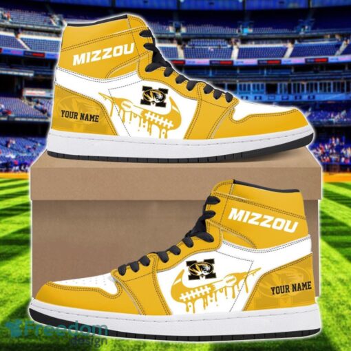 Missouri Tigers Air Jordan 1 Shoes Sport Hightop Sneakers For Men And Women Custom Name Product Photo 1