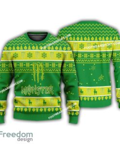 Monster Energy Logo Merry Christmas Ugly Sweater AOP Gift For Men And Women