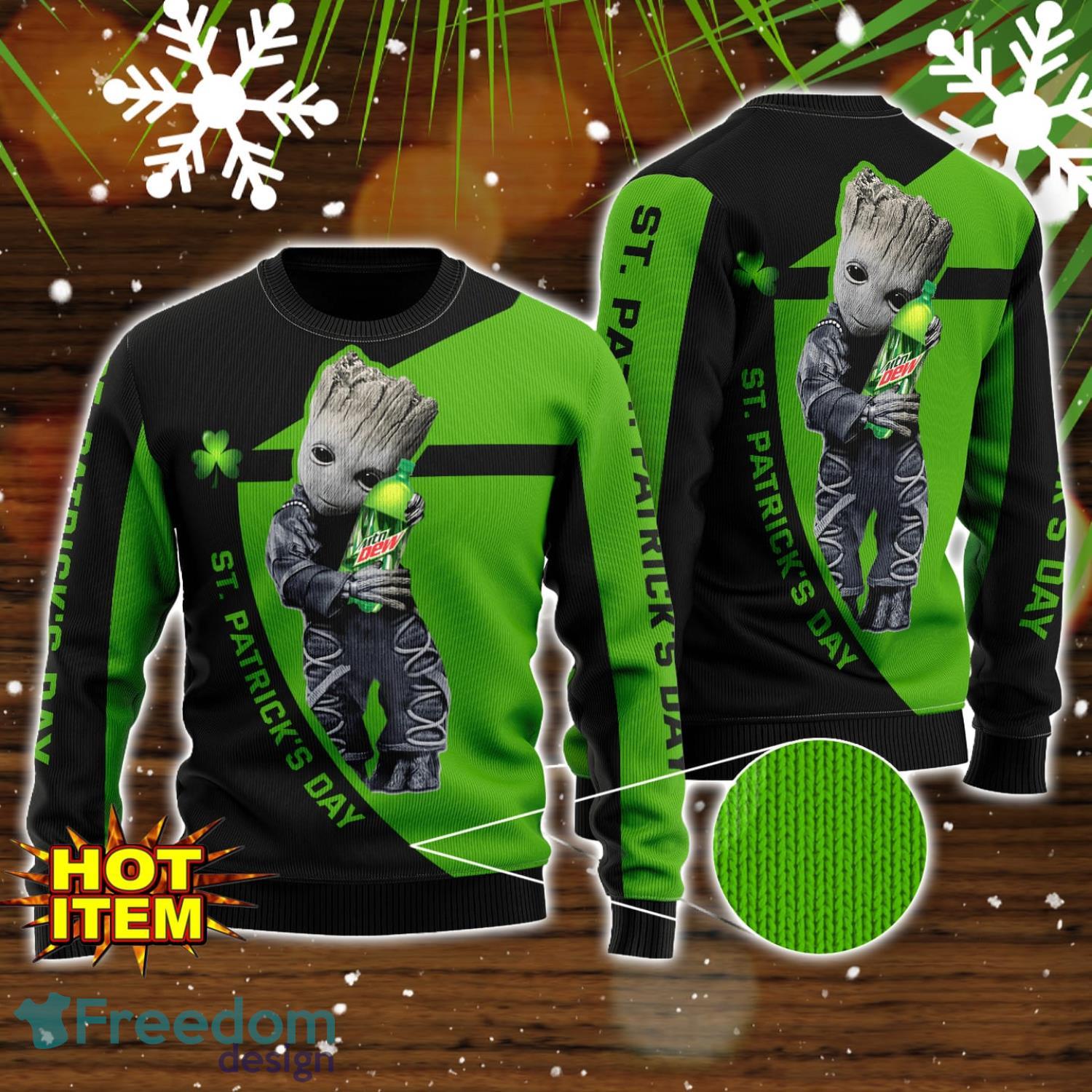 Mountain Dew St Patrick Day All Over Print Sweater Christmas Holiday Gift Men and Women image Mountain Dew St Patrick Day All Over Print Sweater Christmas Holiday Gift Men and Women Product Photo 1