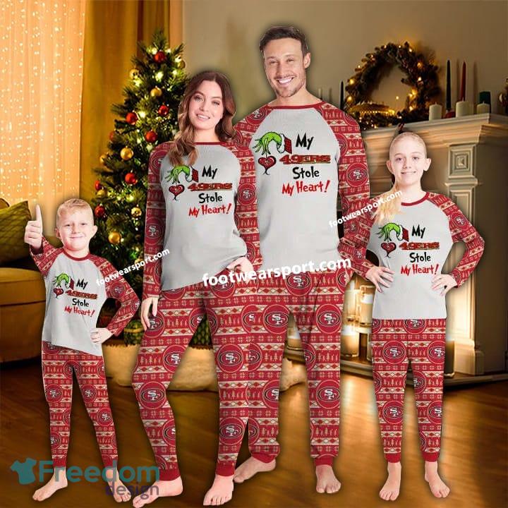 My 49ers Stole My Heart Ugly Christmas Pajamas Set Family Kid Men Women image My 49ers Stole My Heart Ugly Christmas Pajamas Set Family Kid Men Women - My 49ers Stole My Heart Ugly Christmas Pajamas Set Family Kid Men Women