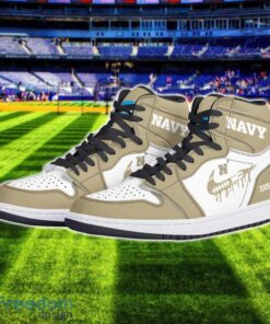 Navy Midshipmen Air Jordan 1 Shoes Sport Hightop Sneakers For Men And Women Custom Name Product Photo 2