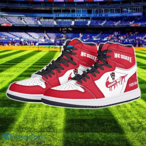 NC State Wolfpack Air Jordan 1 Shoes Sport Hightop Sneakers For Men And Women Custom Name Product Photo 2