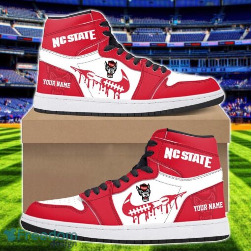 NC State Wolfpack Air Jordan 1 Shoes Sport Hightop Sneakers For Men And Women Custom Name Product Photo 1