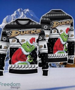 NCAA Anaheim Ducks Football Fans Sweater Grinch Ugly Sweater Christmas Funny Gift