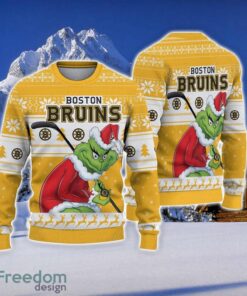 NCAA Boston Bruins Football Fans Sweater Grinch Ugly Sweater Christmas Funny Gift