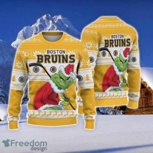 NCAA Boston Bruins Football Fans Sweater Grinch Ugly Sweater Christmas Funny Gift Product Photo 1