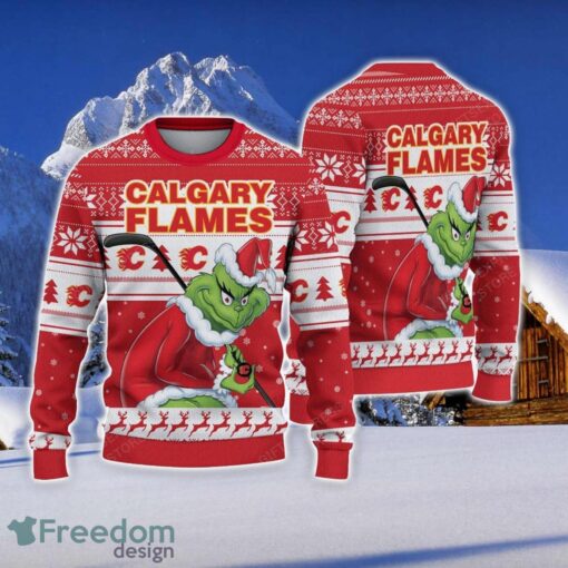 NCAA Calgary Flames Football Fans Sweater Grinch Ugly Sweater Christmas Funny Gift Product Photo 1