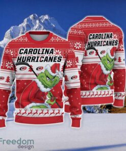 NCAA Carolina Hurricanes Football Fans Sweater Grinch Ugly Sweater Christmas Funny Gift