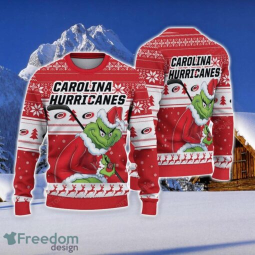 NCAA Carolina Hurricanes Football Fans Sweater Grinch Ugly Sweater Christmas Funny Gift Product Photo 1