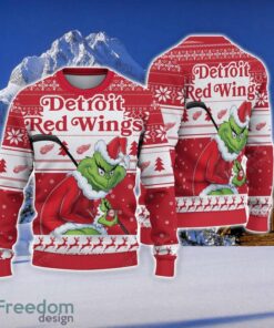 NCAA Detroit Red Wings Football Fans Sweater Grinch Ugly Sweater Christmas Funny Gift