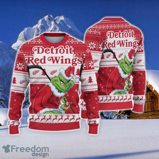 NCAA Detroit Red Wings Football Fans Sweater Grinch Ugly Sweater Christmas Funny Gift Product Photo 1