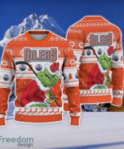 NCAA Edmonton Oilers Football Fans Sweater Grinch Ugly Sweater Christmas Funny Gift