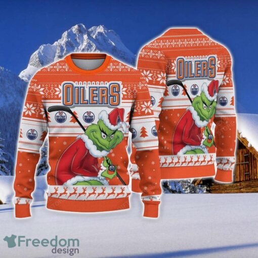 NCAA Edmonton Oilers Football Fans Sweater Grinch Ugly Sweater Christmas Funny Gift Product Photo 1