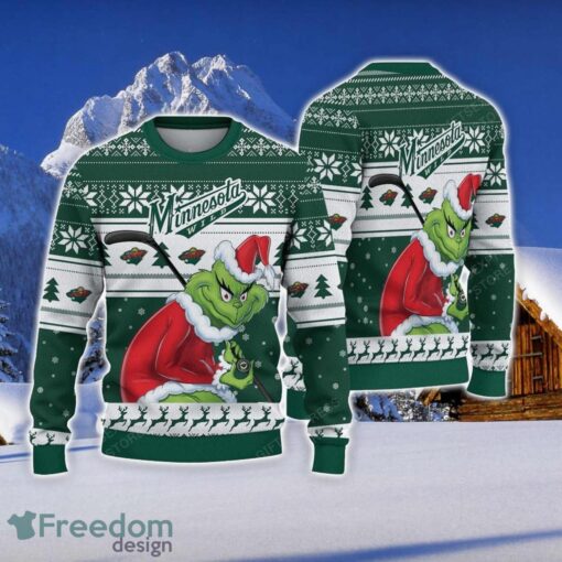 NCAA Minnesota Wild Football Fans Sweater Grinch Ugly Sweater Christmas Funny Gift Product Photo 1