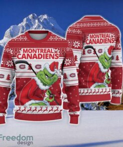 NCAA Montreal Canadiens Football Fans Sweater Grinch Ugly Sweater Christmas Funny Gift