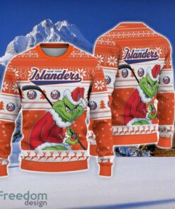 NCAA New York Islanders Football Fans Sweater Grinch Ugly Sweater Christmas Funny Gift