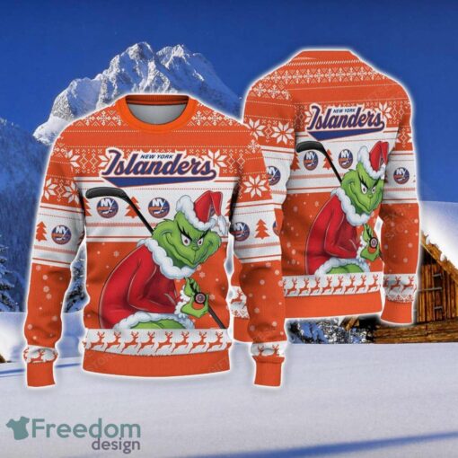 NCAA New York Islanders Football Fans Sweater Grinch Ugly Sweater Christmas Funny Gift Product Photo 1