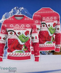 NCAA Ottawa Senators Football Fans Sweater Grinch Ugly Sweater Christmas Funny Gift