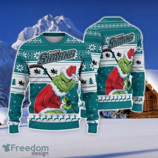 NCAA San Jose Sharks Football Fans Sweater Grinch Ugly Sweater Christmas Funny Gift Product Photo 1