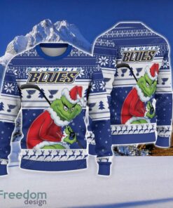 NCAA St. Louis Blues Football Fans Sweater Grinch Ugly Sweater Christmas Funny Gift