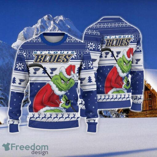 NCAA St. Louis Blues Football Fans Sweater Grinch Ugly Sweater Christmas Funny Gift Product Photo 1