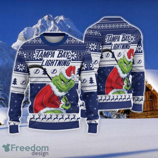 NCAA Tampa Bay Lightning Football Fans Sweater Grinch Ugly Sweater Christmas Funny Gift Product Photo 1