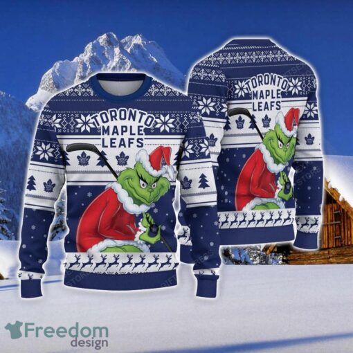 NCAA Toronto Maple Leafs Football Fans Sweater Grinch Ugly Sweater Christmas Funny Gift Product Photo 1