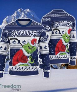 NCAA Vancouver Canucks Football Fans Sweater Grinch Ugly Sweater Christmas Funny Gift