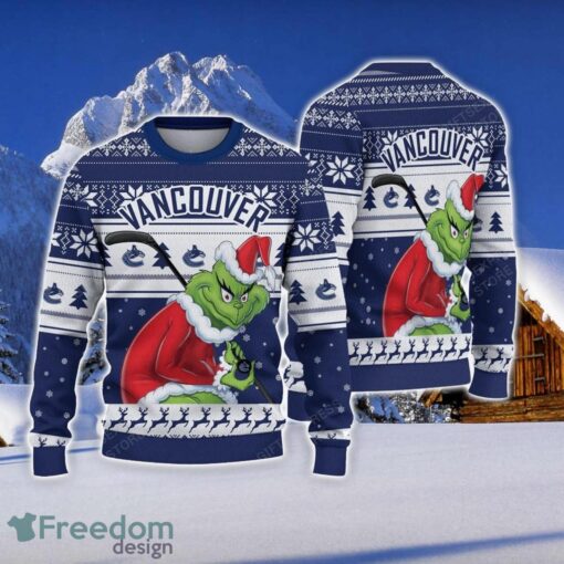 NCAA Vancouver Canucks Football Fans Sweater Grinch Ugly Sweater Christmas Funny Gift Product Photo 1